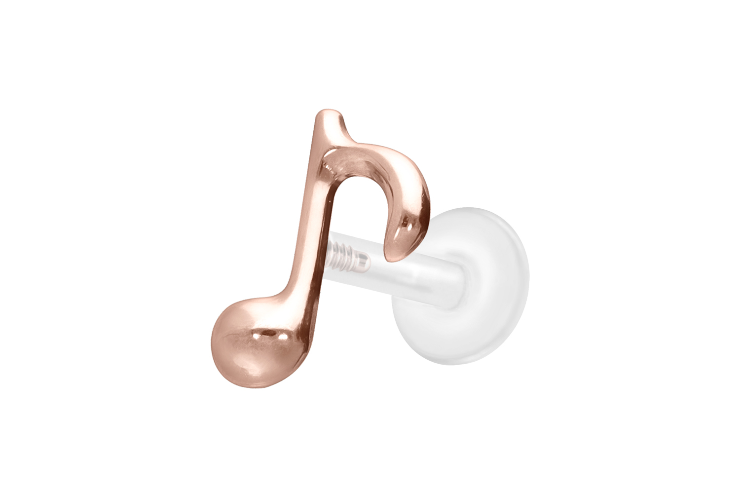 PTFE Labret Piercing mit Innengewinde + Titan-Aufsatz ACHTELNOTE